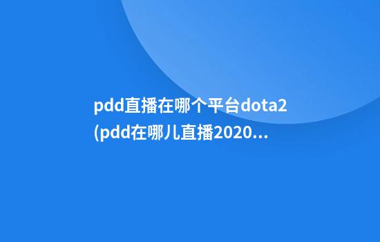 pdd直播在哪个平台dota2(pdd在哪儿直播2020)