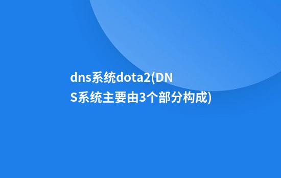 dns系统dota2(DNS系统主要由3个部分构成)