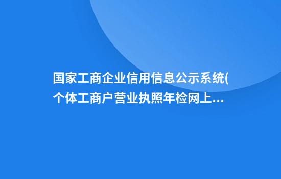 国家工商企业信用信息公示系统(个体工商户营业执照年检网上申报)