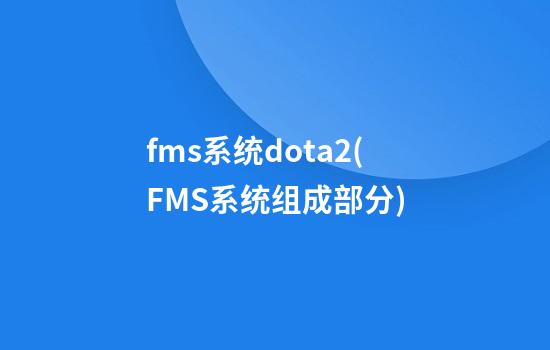 fms系统dota2(FMS系统组成部分)