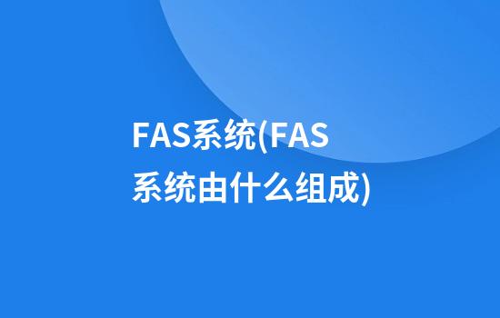 FAS系统(FAS系统由什么组成)