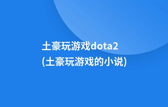 土豪玩游戏dota2(土豪玩游戏的小说)