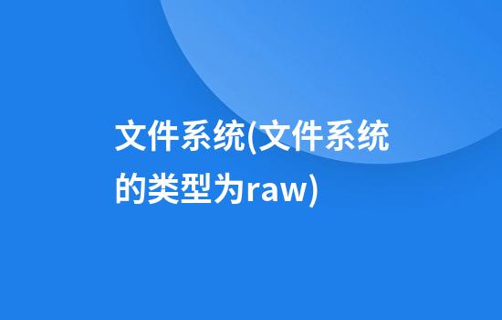 文件系统(文件系统的类型为raw)