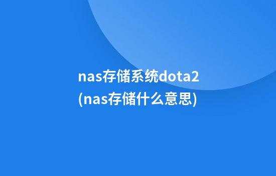 nas存储系统dota2(nas存储什么意思)