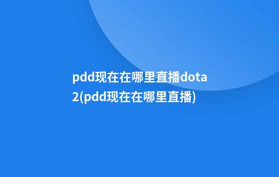 pdd现在在哪里直播dota2(pdd现在在哪里直播?)